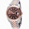 Replica Rolex Datejust 41mm 18k 2-Tone Jubilee Smooth Bezel Chocolate Dial Stick Markers - Image 6