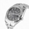 Replica Rolex Datejust 41mm 18k White Gold Flat Three Piece Links Fluted Bezel Rhodium Grey Dial Stick Markers - Image 5