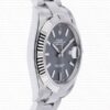 Replica Rolex Datejust 41mm 18k White Gold Flat Three Piece Links Fluted Bezel Rhodium Grey Dial Stick Markers - Image 3