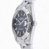 Replica Rolex Datejust 41mm 18k White Gold Flat Three Piece Links Fluted Bezel Rhodium Grey Dial Stick Markers - Image 4