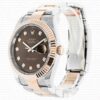 Replica Rolex Datejust 41mm 18k 2-Tone Rose Gold Flat Three Piece Links Fluted Bezel Chocolate Dial Diamond Markers - Image 6