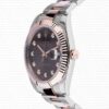 Replica Rolex Datejust 41mm 18k 2-Tone Rose Gold Flat Three Piece Links Fluted Bezel Chocolate Dial Diamond Markers - Image 4