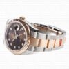 Replica Rolex Datejust 41mm 18k 2-Tone Rose Gold Flat Three Piece Links Fluted Bezel Chocolate Dial Diamond Markers - Image 9