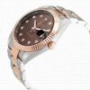 Replica Rolex Datejust 41mm 18k 2-Tone Rose Gold Flat Three Piece Links Fluted Bezel Chocolate Dial Diamond Markers - Image 8