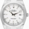 Replica Rolex Datejust 41mm SS White Dial Smooth Bezel Stick Markers - Image 2