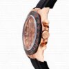 Replica Rolex Cosmograph Daytona Rose Gold with Pink Dial Diamond Marks Rubber Band - Image 4