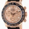 Replica Rolex Cosmograph Daytona Rose Gold with Pink Dial Diamond Marks Rubber Band - Image 2