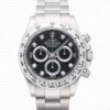Replica Rolex Cosmograph Daytona SS White Gold Black Dial with Diamond Marks