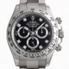 Replica Rolex Cosmograph Daytona SS White Gold Black Dial with Diamond Marks - Image 2