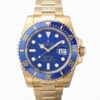 Replica Rolex Submariner 18k Gold Blue dial Ceramic Bezel