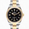 Replica Rolex Explorer I 36mm 2-Tone Black Dial 904L Steel/ 18K Yellow Gold